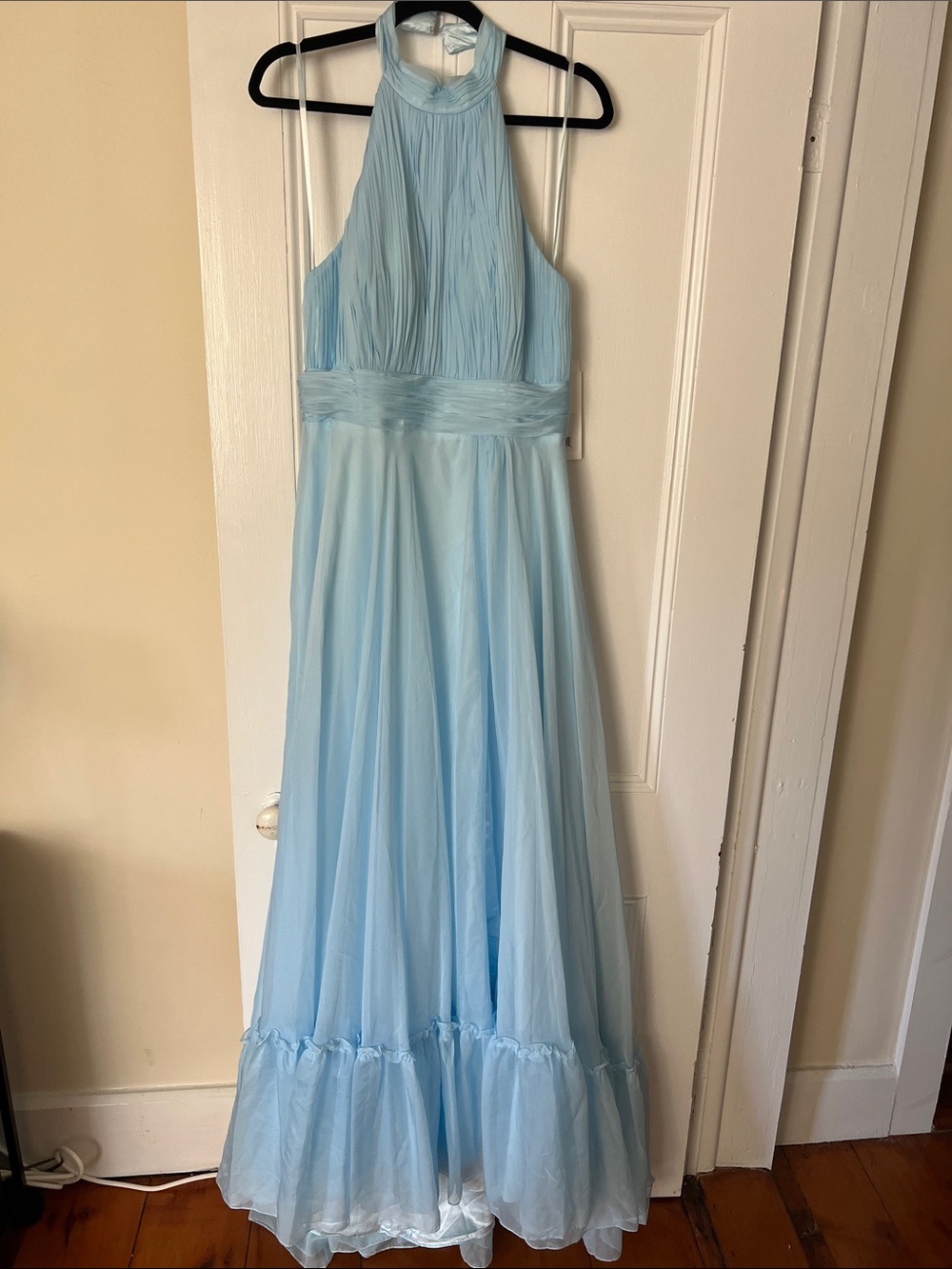 Mac Duggal sky blue Light Blue Halter Formal Dress